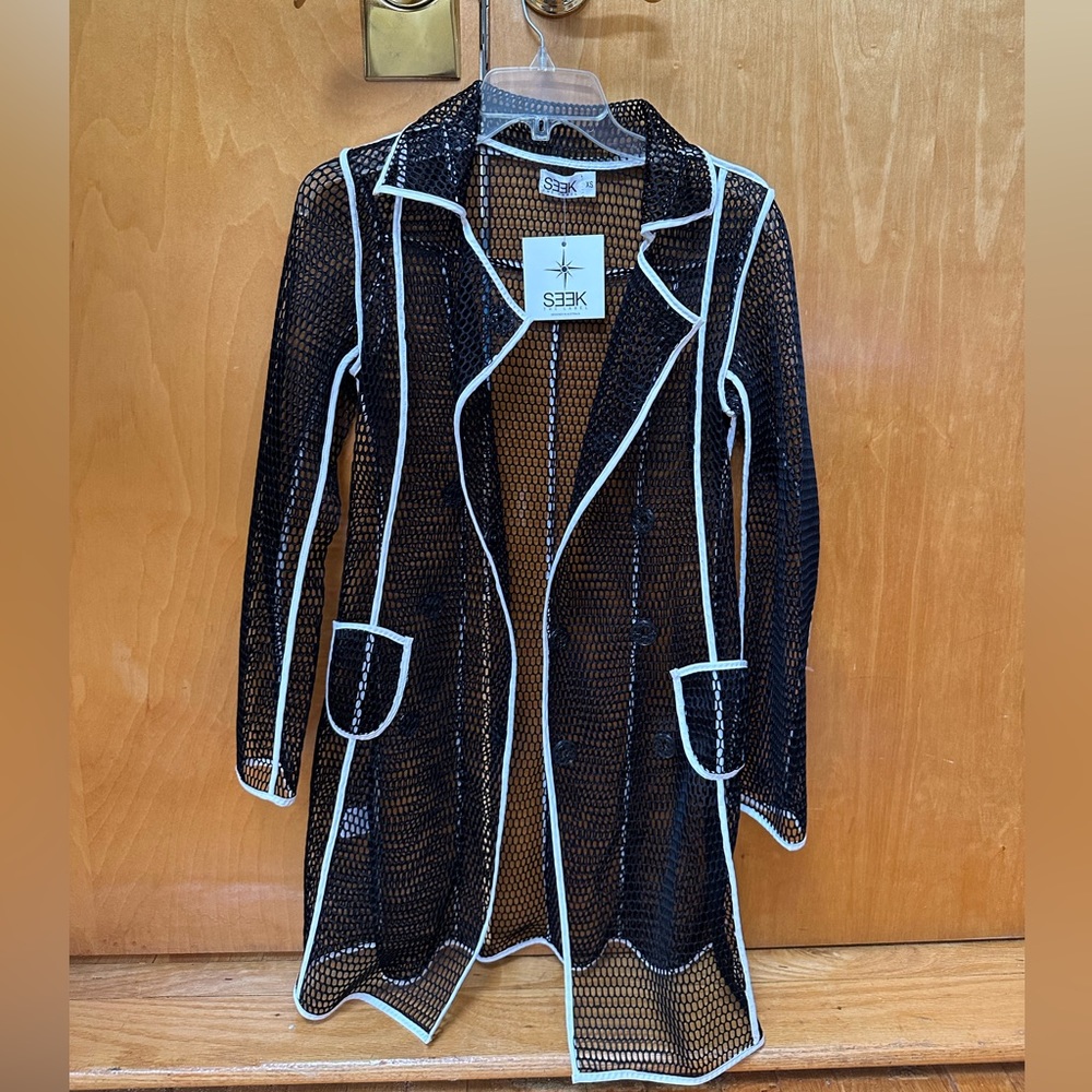 LF SEEK The Label Fishnet Trench Coat